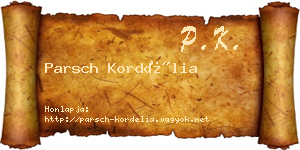 Parsch Kordélia névjegykártya